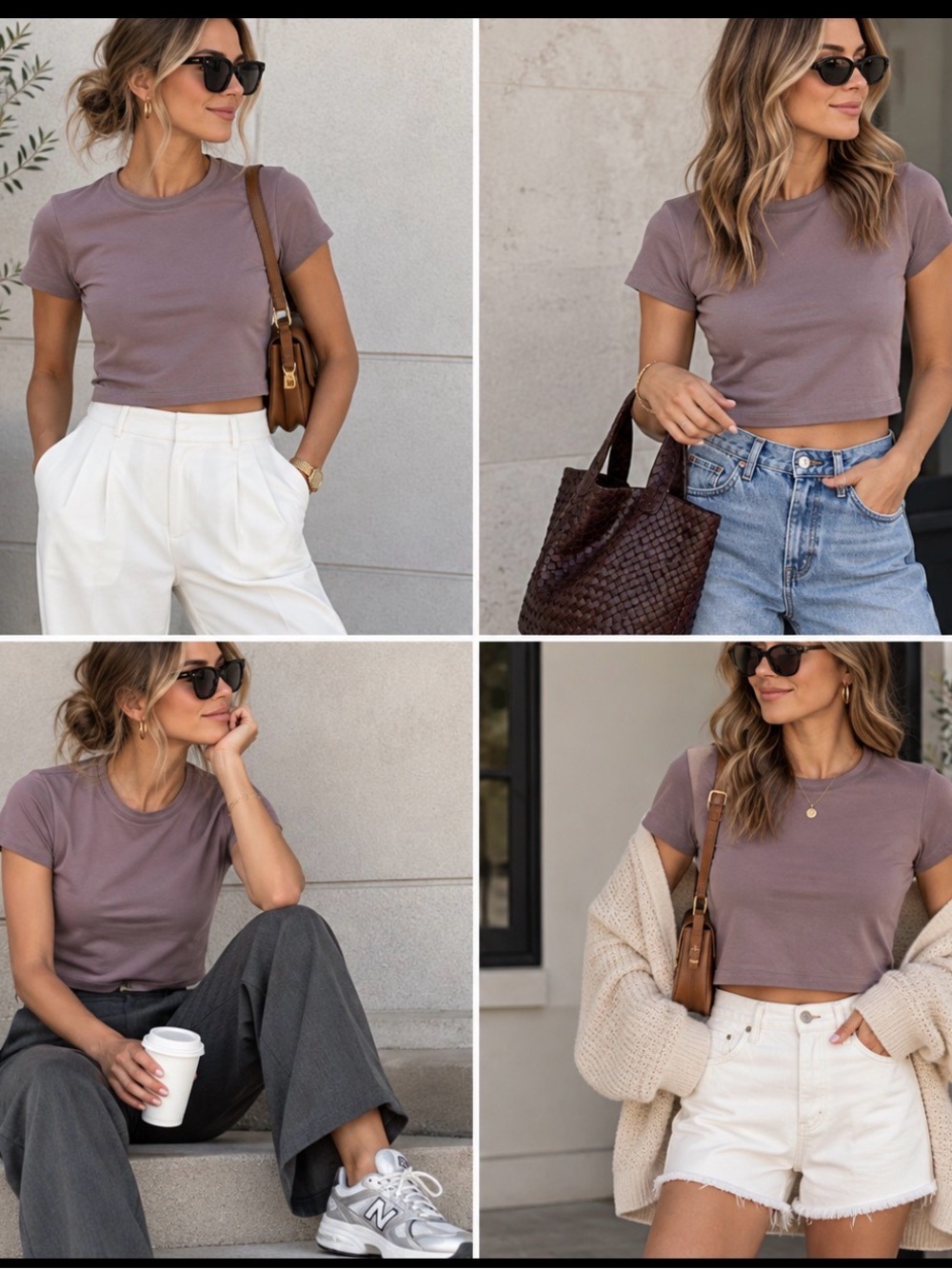 ARITZIA Babaton Mauve Cropped Crew Tee Sz XS/S Price Firm!